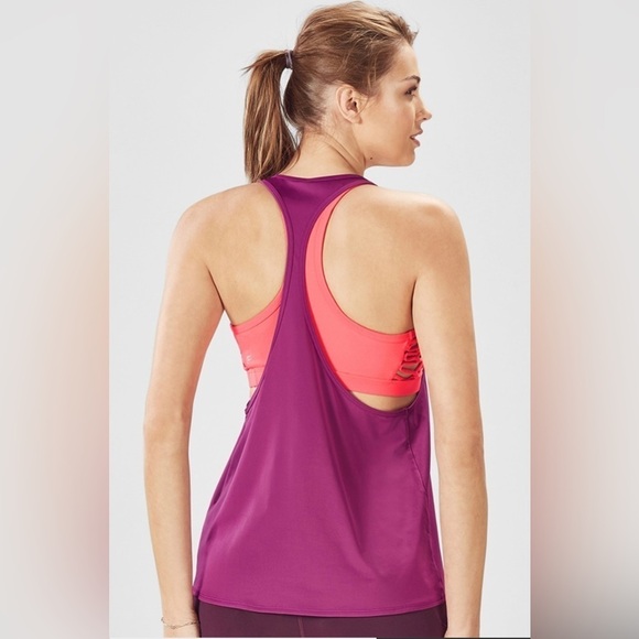 Women’s Fabletics’ Peggy Tank Dark Purple Racerback Size Large - Picture 3 of 5